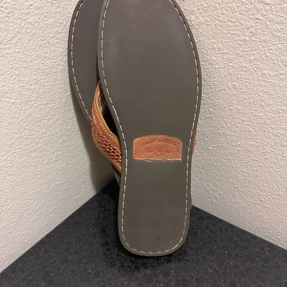 Tommy Bahama Anchors Away Leather Flip Flops Mens Size 12 - Picture 4 of 4